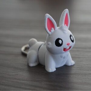 Adorable White and Pink Bunny Keychains (3pack)